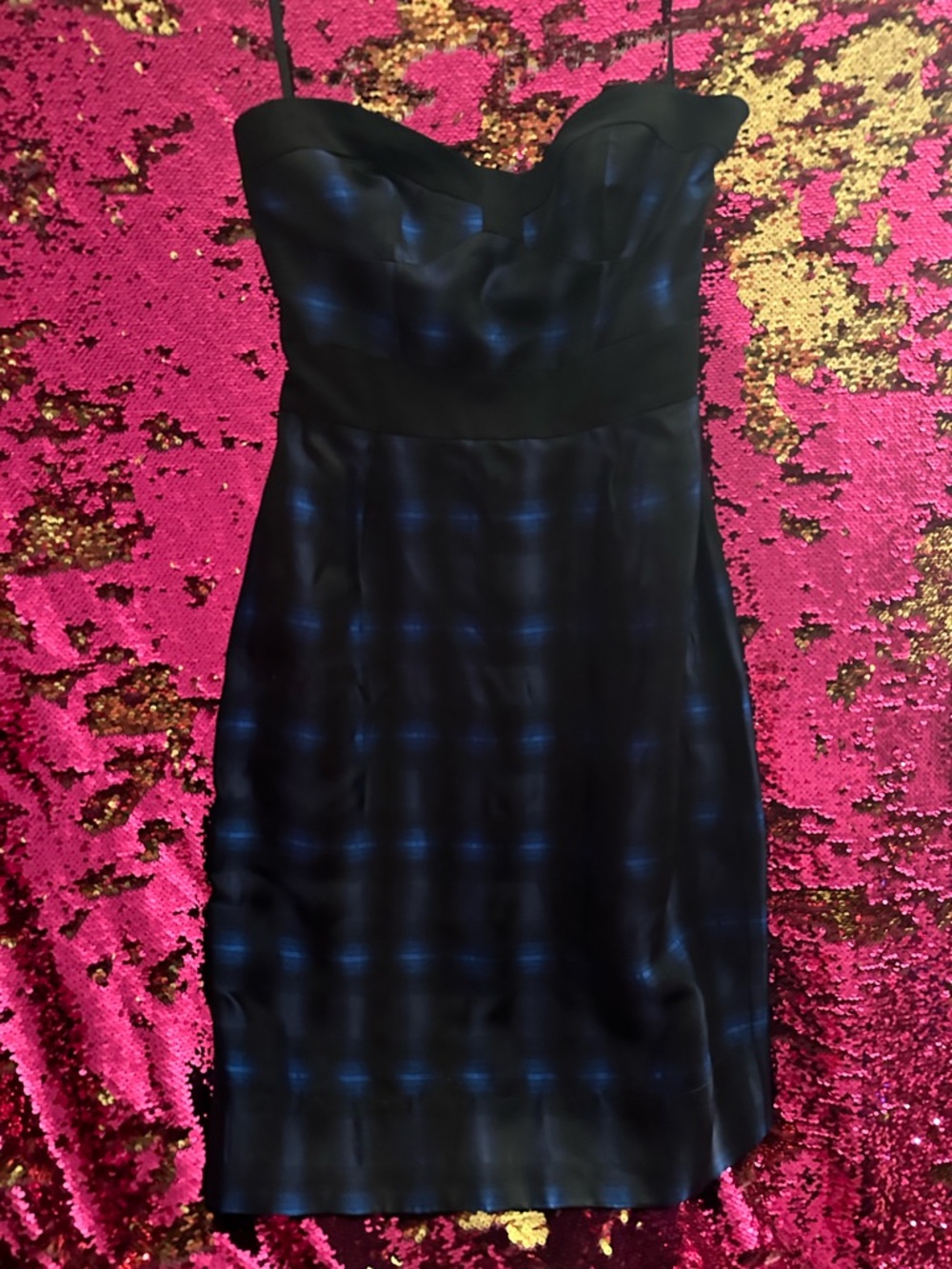 Diane Von Furstenberg Black Dress with Blue Sheen